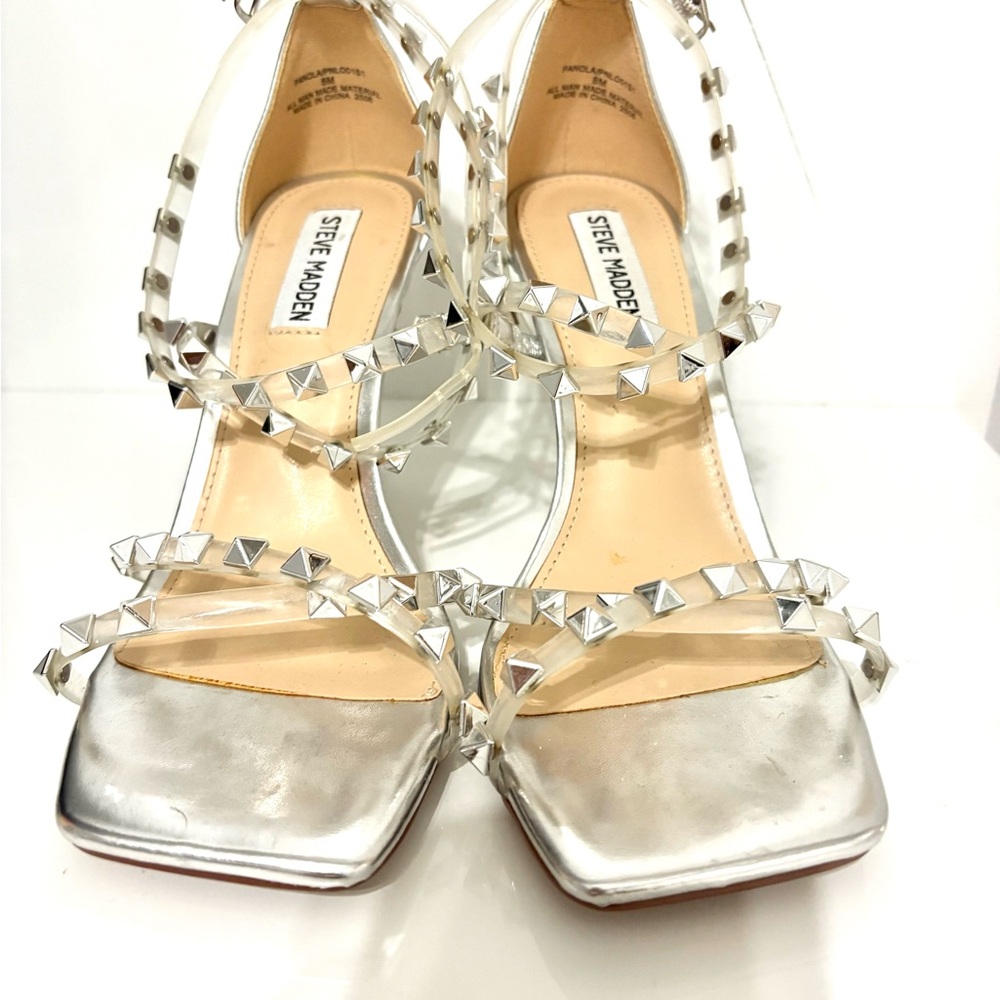 Steve Madden Silver Studded Heels